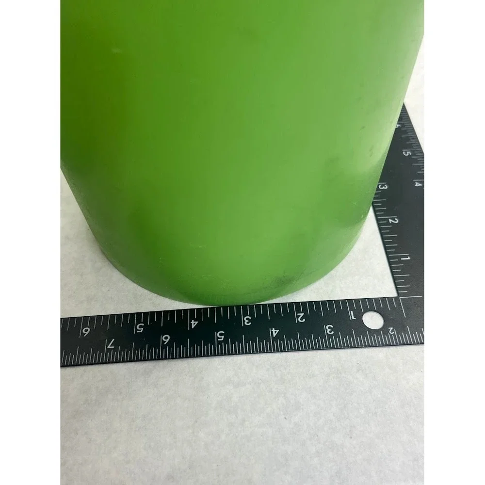 Vintage Tupperware Servalier Canister Lime Green Sunburst Lid Floral Graphic